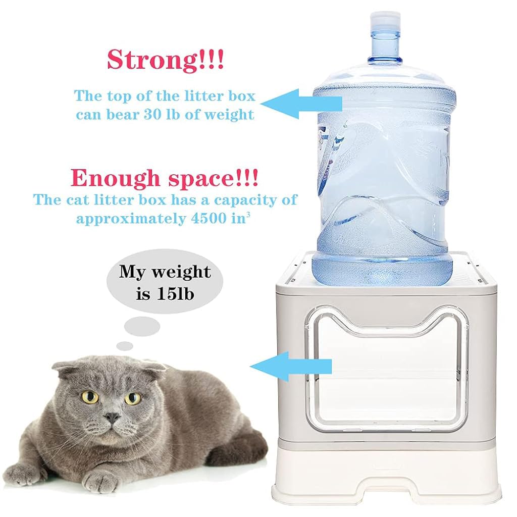 Qpets® Cat Litter Box, Foldable Cat Litter Tray Cat House, Anti Spill Drawer Design Litter Box for Cats Large, Odor Removal Enclosed Kitten Litter Box for Adult Cats Big (51 * 41 * 38 CM) Qpets® Cat Litter Box, Foldable Cat Litter Tray Cat House, Anti Spill Drawer Design Litter Box for Cats Large, Odor Removal Enclosed Kitten Litter Box for Adult Cats Big (51 * 41 * 38 CM)